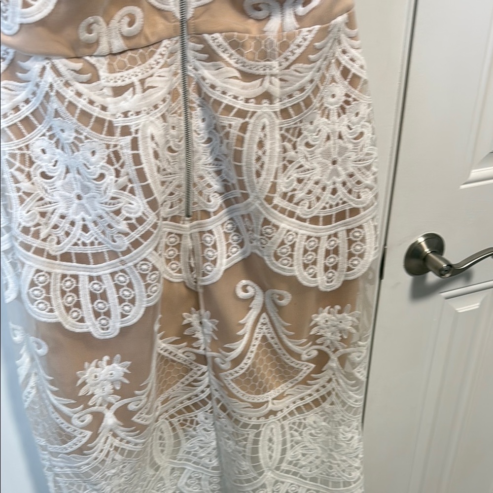 Lulus Elegant White Lace Halter Dress - Picture 6 of 7